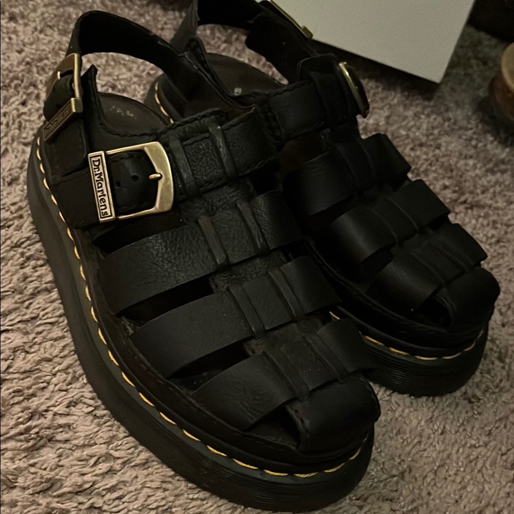 Dr. Martens Black Leather Sandals with Adjustable Buckle - Picture 8 of 13